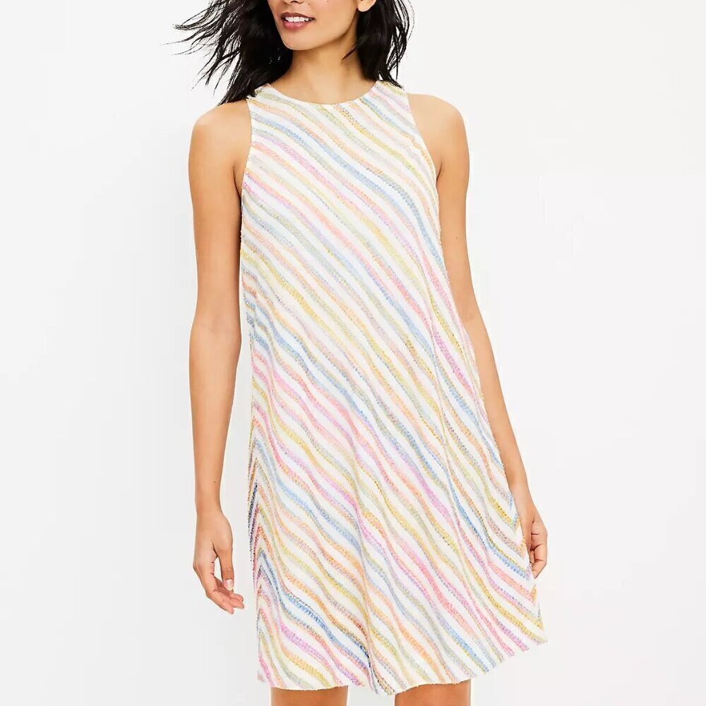 Lou & Grey Rainbow Stripe Sleeveless Swing Dress